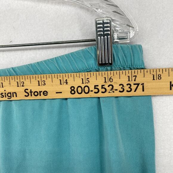 HEAVEN Skirt S 80s Twill Cotton Straight Maxi Elastic Waist Green VTG USA - Picture 7 of 14